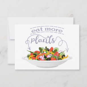 Cartão Coma mais plantas com cartazes de motivação de sal