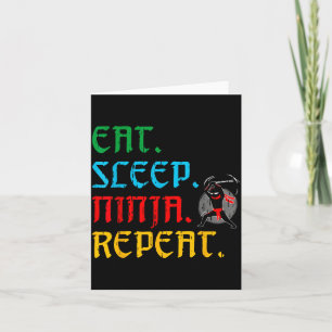 Cartão Coma Ninja Repetir Divertido Fã de Artes Marciais
