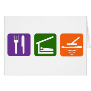 Cartão Coma o detector de metais do sono