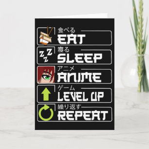 Cartão Coma o nível de animação de sono Repete o mangá de