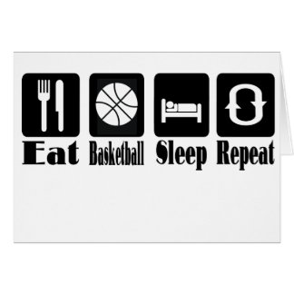 Cartão coma o sono do basquetebol e repita-o
