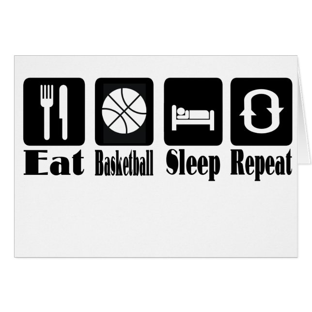 Cartão coma o sono do basquetebol e repita-o (Frente Horizontal)