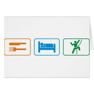 Cartão coma o sono - escalada da rocha