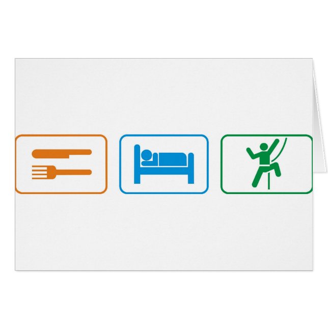 Cartão coma o sono - escalada da rocha (Frente Horizontal)