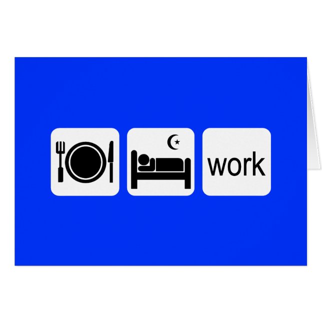 Cartão Coma o trabalho do sono (Frente Horizontal)