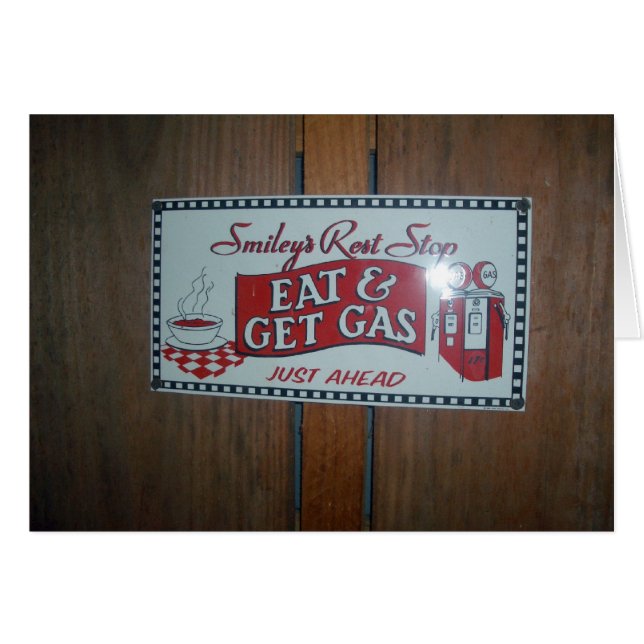 Cartão Coma & obtenha a parada do resto do gás (Frente Horizontal)