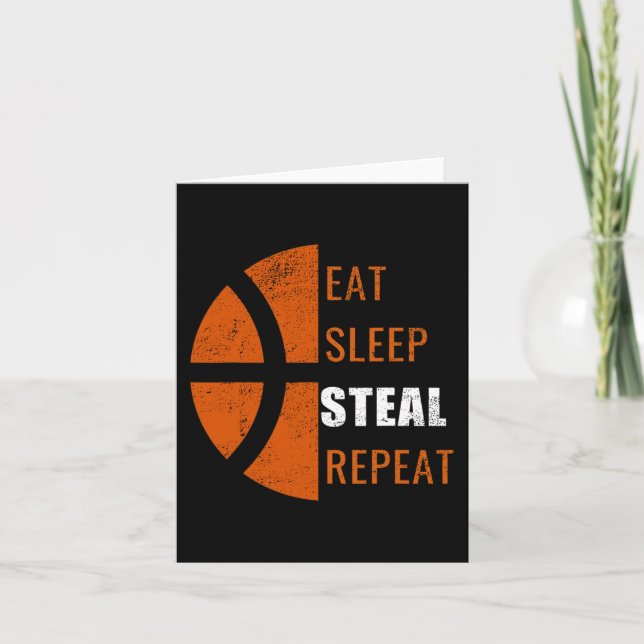Cartão Coma Sono Roubar Repetições Homens De Basquete Mul (Frente)