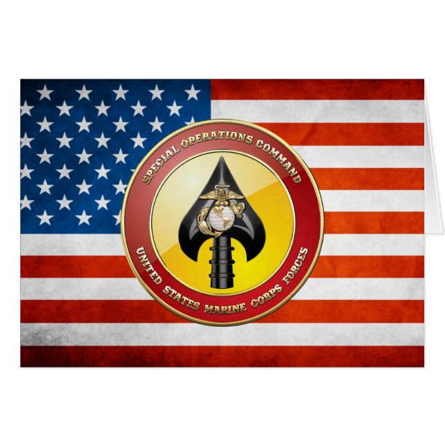 Cartão Comando de Operações Especiais USMC (MARSOC) [3D] (Frente Horizontal)