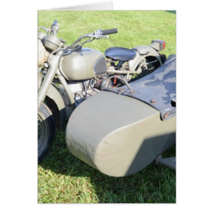 Cartão Combinação militar da motocicleta do vintage