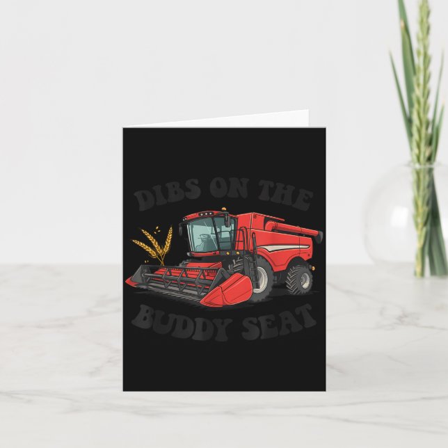 Cartão Combine Harvester Dibs On The Buddy Seat Kids Todd (Frente)