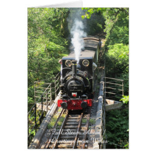 Cartão Comboio a vapor galês.