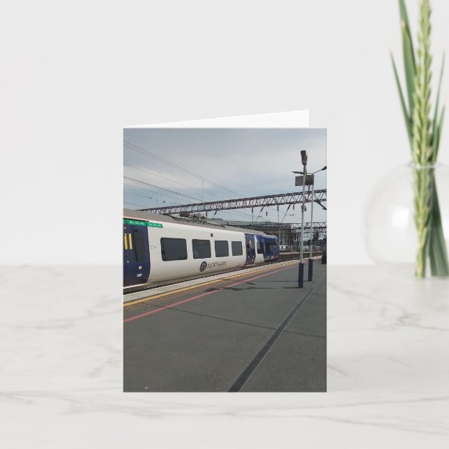 Cartão Comboio azul e branco (Frente)