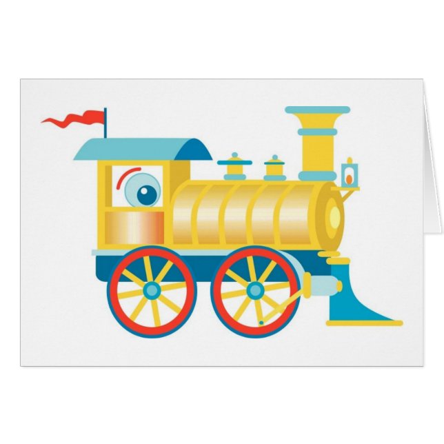 Cartão Comboio Colorido de Brinquedos (Frente Horizontal)