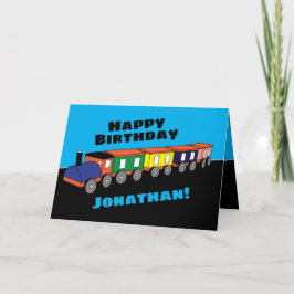 Cartão Comboio de aniversário personalizado