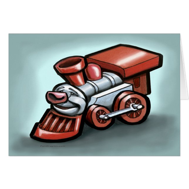 Cartão Comboio de Brinquedo (Frente Horizontal)