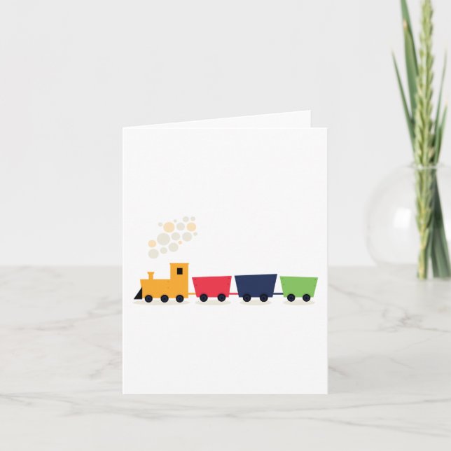 Cartão Comboio de desenho animado (Frente)