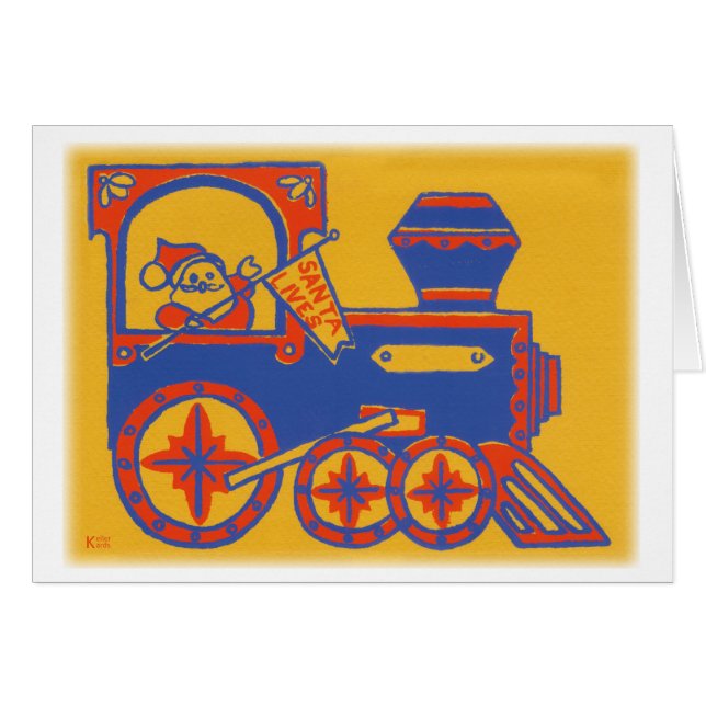 Cartão Comboio de papais noeis (Frente Horizontal)