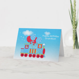 Cartão Comboio de primeiro aniversario feliz