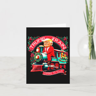Cartão Comboio de Trump Chegando à Cidade Trump 2024 Nata