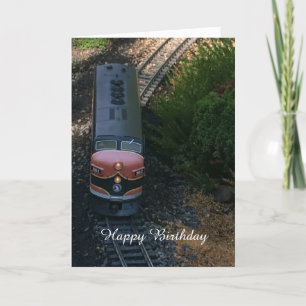 Cartão Comboio no Caminho Saudação de Aniversário