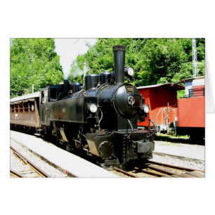 Cartão Comboio no museu ferroviário de Chamby