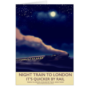 Cartão Comboio Noturno Para Londres.