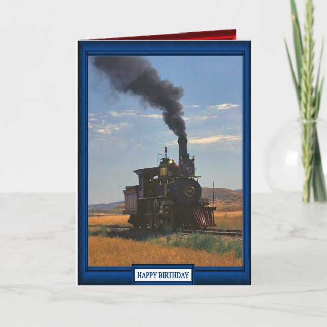 Cartão Comboios e pistas - Vedando ao longo da planície (Frente)