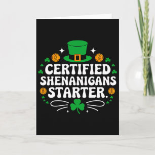Cartão Começando Shenanigans Certificado Engraçado Irland