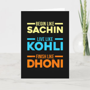 Cartão Começar Sachin Viver Como Kohli Terminar Dhoni Crí