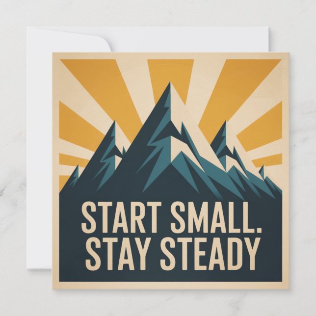 Cartão Comece Pequeno. Permaneça Constante (Frente)