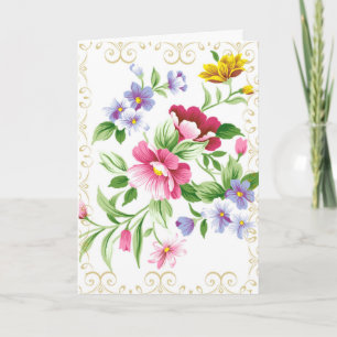 Cartão Começo de Graduação Louvando o Senhor Floral