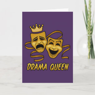 Cartão Comédia Da Rainha Drama E Máscara Dourada De Teatr