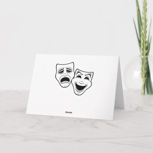 Cartão Comédia E Teatro Tragédia Mascaram Linha Negra (Verso)