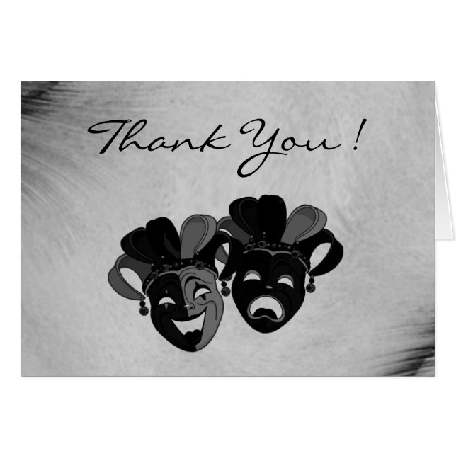 Cartão Comédia e Teatro Tragédia Obrigado (Frente Horizontal)