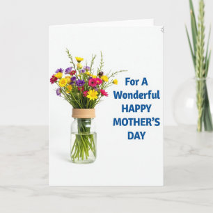 Cartão Comemorativo do Dia das Mães com Flor Silve
