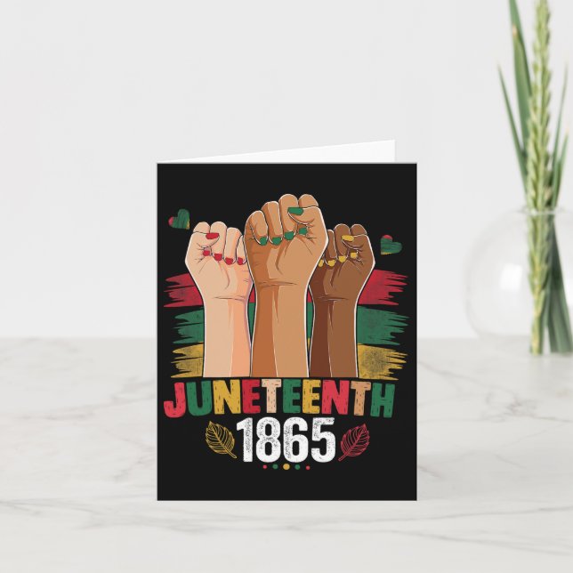 Cartão Comemore com a mão o Juneteenth 1865 Cute Juneteen (Frente)