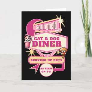 Cartão Comendo Animais de Estimação Springfield Ohio Gato