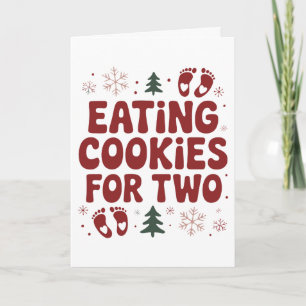 Cartão Comendo Biscoitos Para Dois Natal Mãe Grávida