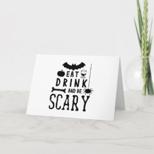 Cartão comer beber e ser assustador halloween