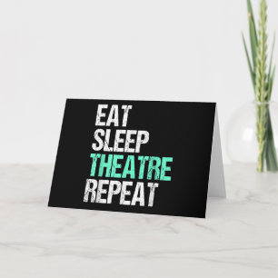 Cartão Comer Dormir Ator Repetir Presente Divertido Ator