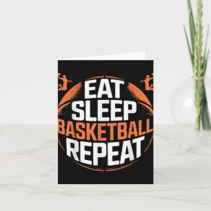 Cartão Comer Dormir Basquetebol Repetir