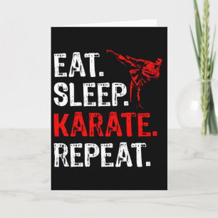 Cartão Comer Dormir Karate Repetir Jogador de Karate Engr