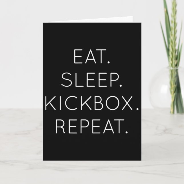 Cartão Comer Dormir Kickbox Repetir - Kick Boxing Boxeado (Frente)