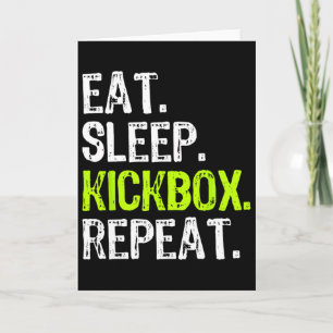 Cartão Comer Dormir Kickbox Repetir Kickboxing Kick Boxin