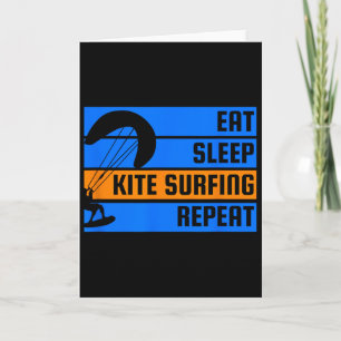 Cartão Comer Dormir Kite Surfing Repetir Kite Surfer