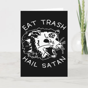Cartão Comer Lixo Salve Satanás Pijama de Natal Combinand