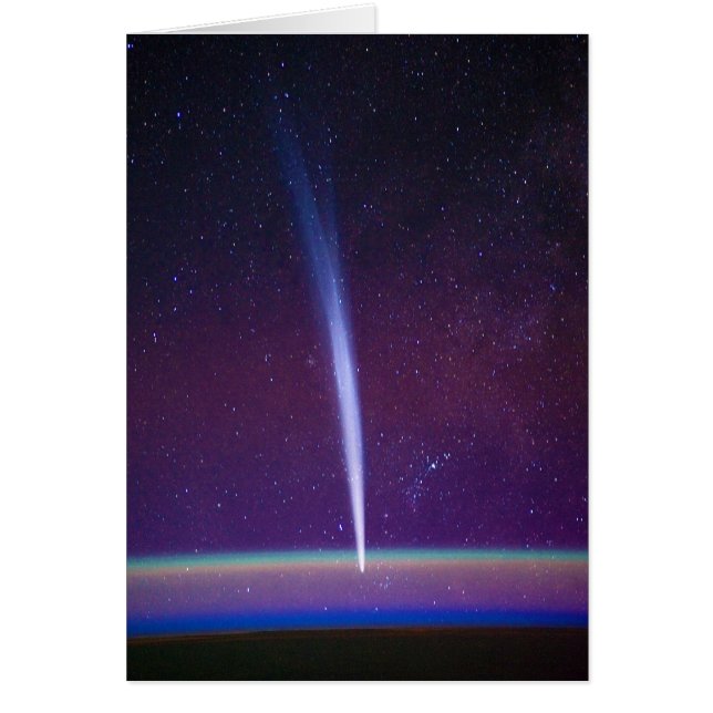 Cartão Comet Lovejoy perto do Horizonte da Terra (Frente)