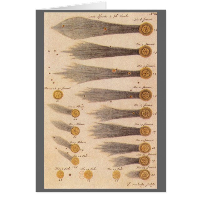 Cartão Cometas por Stanislaw Lubieniecki, Astronomia de V (Frente)