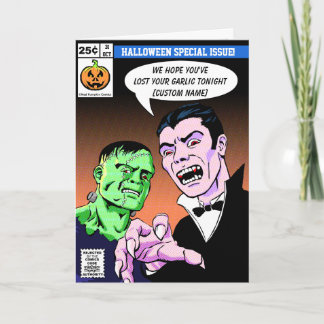 Cartão Comic Style Halloween Greetings Card