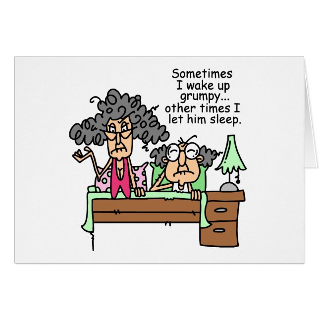 Cartão Cómico deixe o sono mal-humorado (Frente Horizontal)